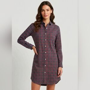 Kiel James Patrick KJP Scallop Oxford Dress Made in USA Tartan Plaid Large